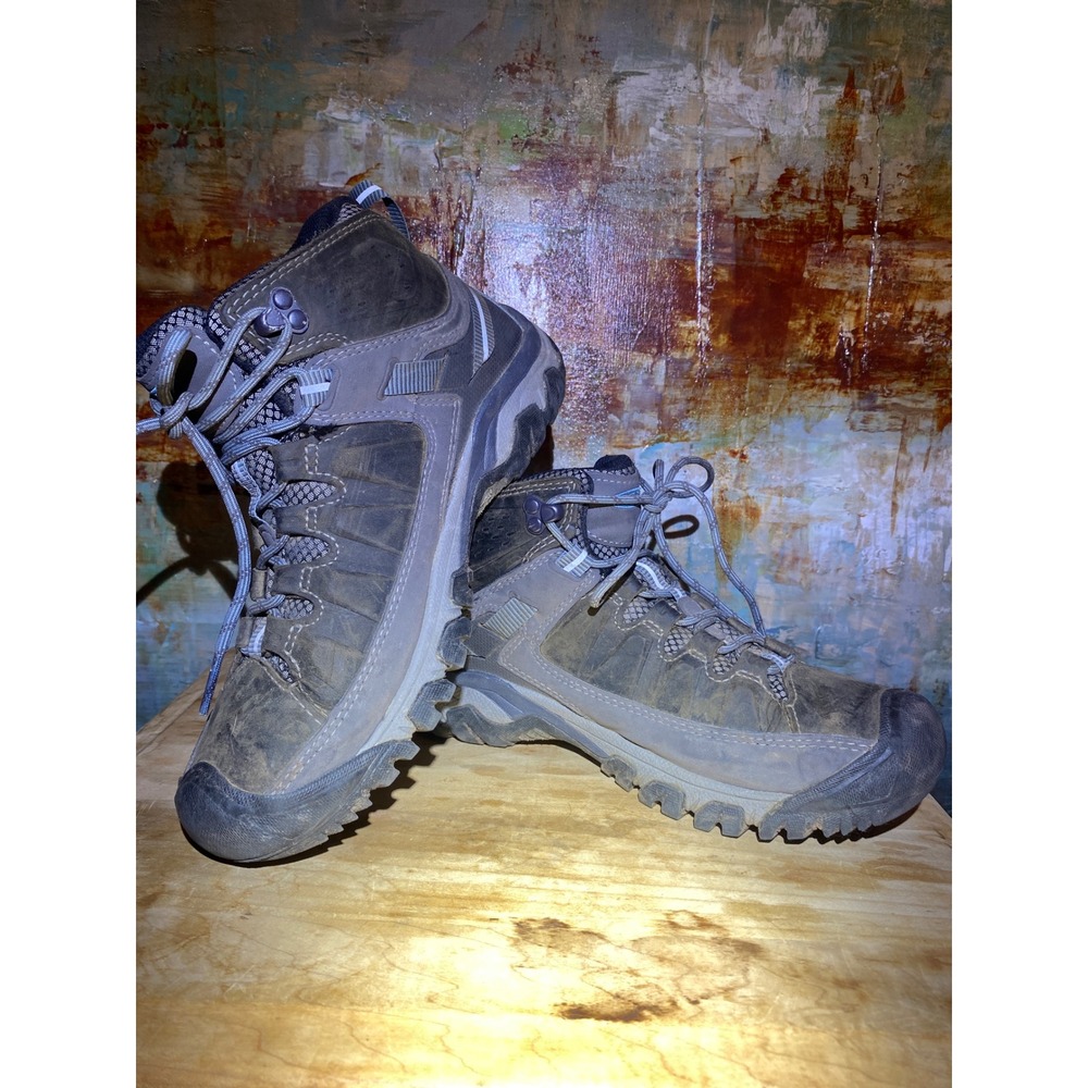 KEEN Targhee III Mid Waterproof Hiking Boots Brown Grey Womens 8.5 1023040